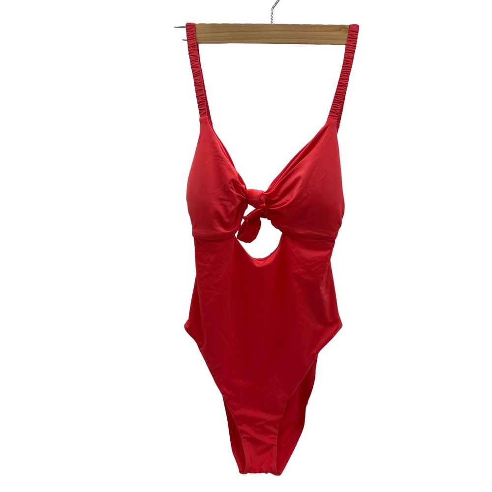 NWT, Vitamin A Women's Red Cutout Tie Front One Piece Swimsuit